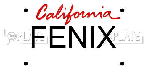 FENIX California License Plate