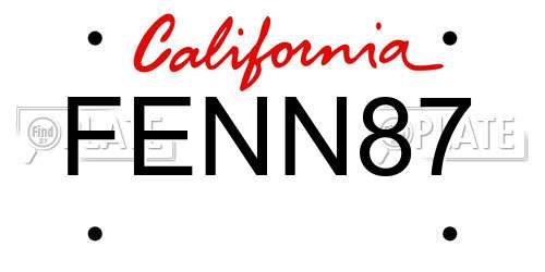 FENN87 California License Plate