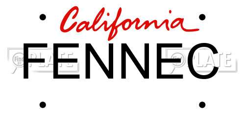 FENNEC California License Plate