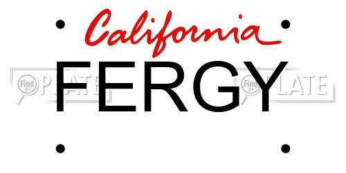 FERGY California License Plate