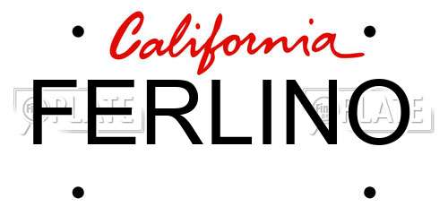 FERLINO California License Plate