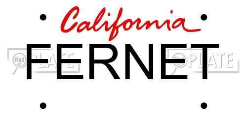 FERNET California License Plate