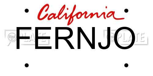 FERNJO California License Plate