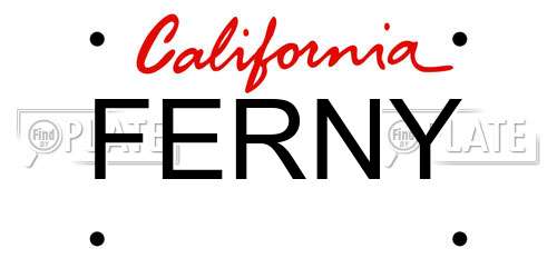 FERNY California License Plate