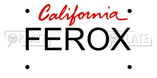 FEROX California License Plate