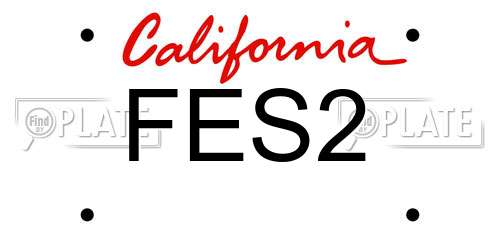FES2 California License Plate