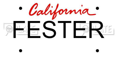 FESTER California License Plate