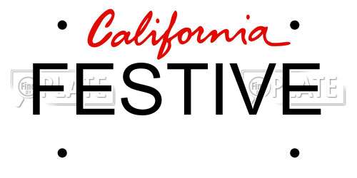 FESTIVE California License Plate