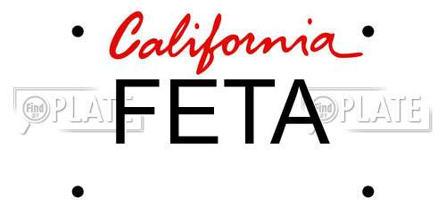 FETA California License Plate