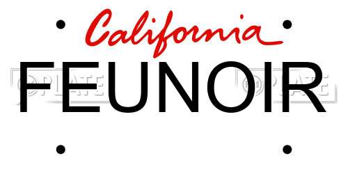 FEUNOIR California License Plate