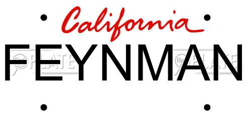 FEYNMAN California License Plate
