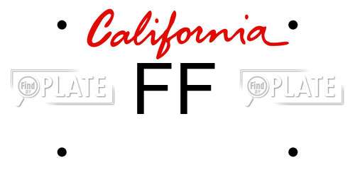 FF California License Plate