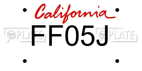 FF05J California License Plate