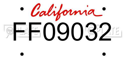 FF09032 California License Plate