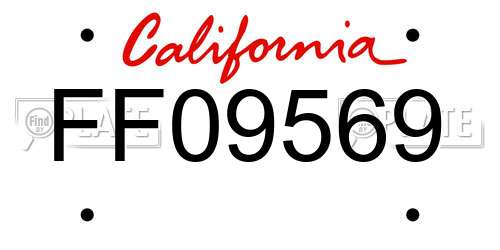 FF09569 California License Plate