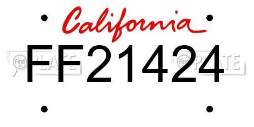 FF21424 California License Plate