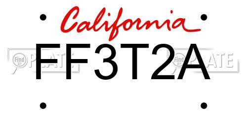 FF3T2A California License Plate