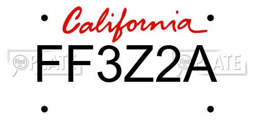 FF3Z2A California License Plate