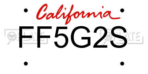FF5G2S California License Plate