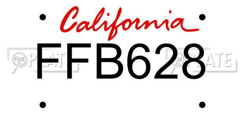 FFB628 California License Plate