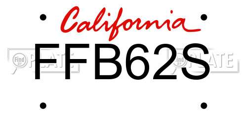 FFB62S California License Plate