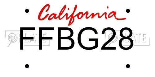 FFBG28 California License Plate