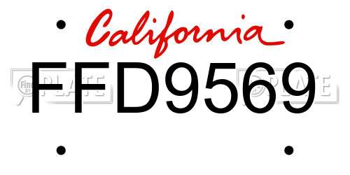FFD9569 California License Plate