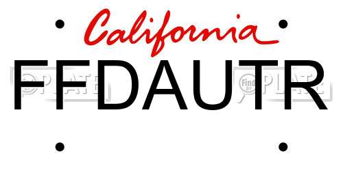 FFDAUTR California License Plate