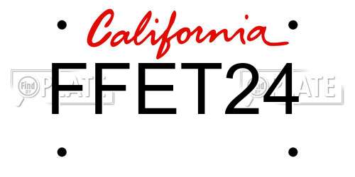 FFET24 California License Plate