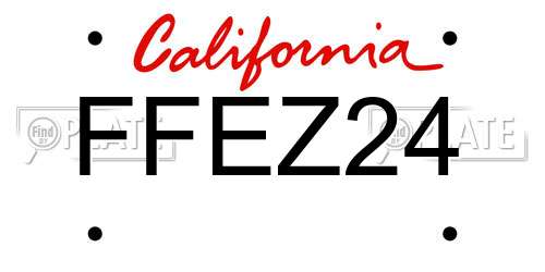FFEZ24 California License Plate
