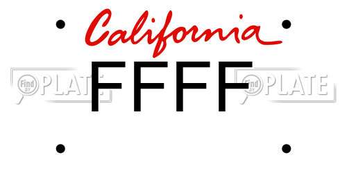 FFFF California License Plate