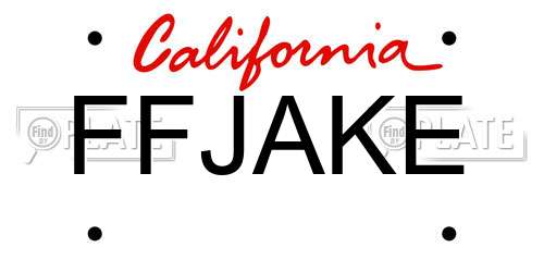 FFJAKE California License Plate