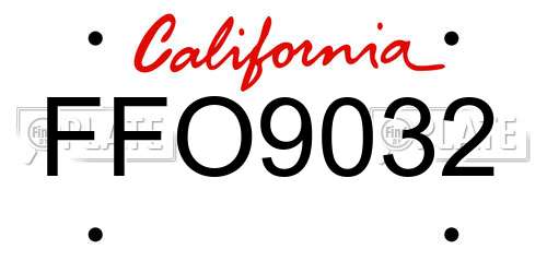 FFO9032 California License Plate