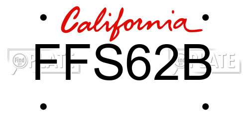FFS62B California License Plate