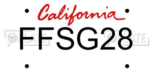 FFSG28 California License Plate