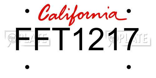 FFT1217 California License Plate
