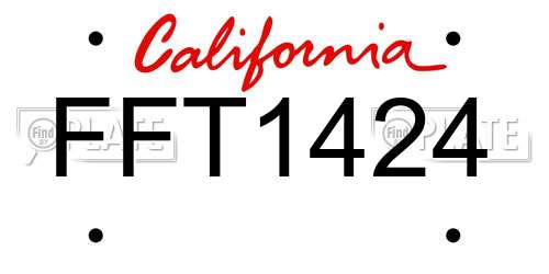 FFT1424 California License Plate