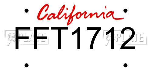 FFT1712 California License Plate