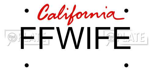 FFWIFE California License Plate