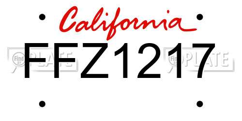 FFZ1217 California License Plate