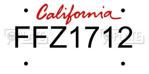 FFZ1712 California License Plate