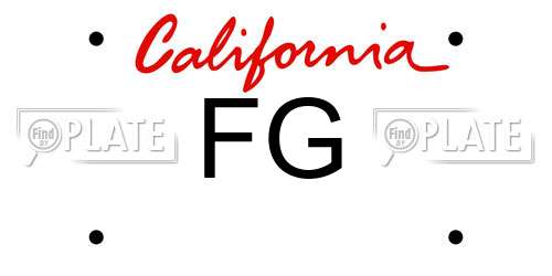 FG California License Plate
