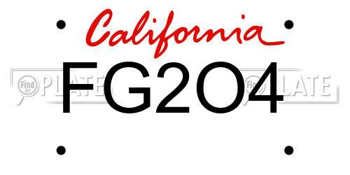 FG2O4 California License Plate
