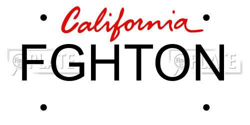 FGHTON California License Plate