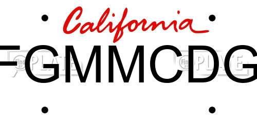 FGMMCDG California License Plate