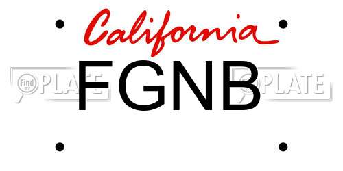 FGNB California License Plate