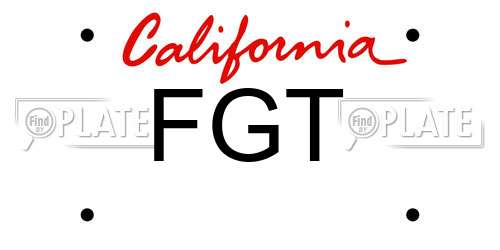 FGT California License Plate