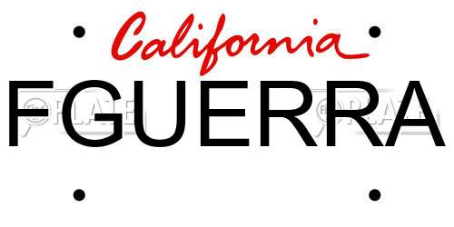 FGUERRA California License Plate