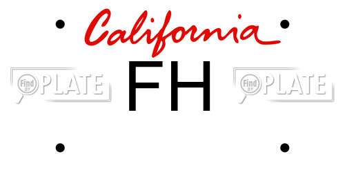 FH California License Plate