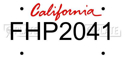 FHP2041 California License Plate